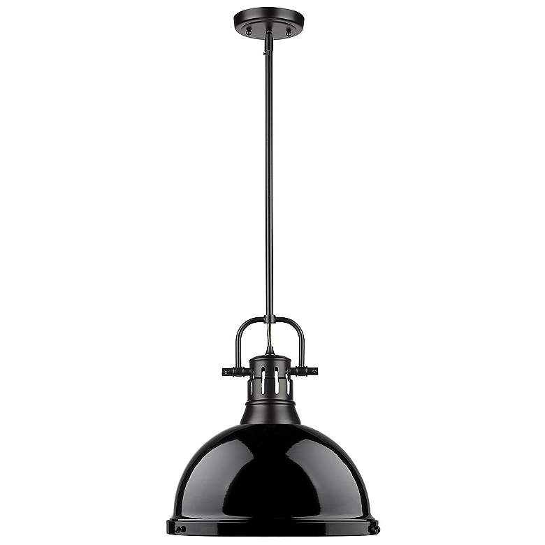 Image 4 Duncan 14" Wide Matte Black Pendant Light more views