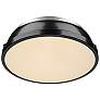 Duncan 14" Wide Pewter 2-Light Flush Mount With Black Shade