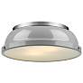 Duncan 14" Wide Pewter 2-Light Flush Mount With Gray Shade