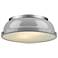Duncan 14" Wide Pewter 2-Light Flush Mount With Gray Shade