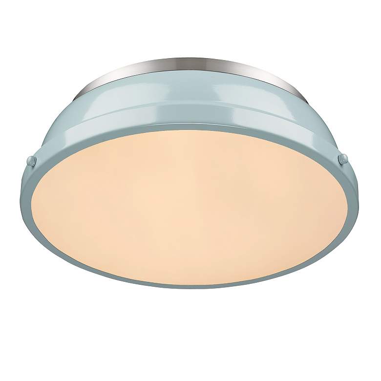 Image 3 Duncan 14" Wide Pewter and Seafoam Ceiling Light more views