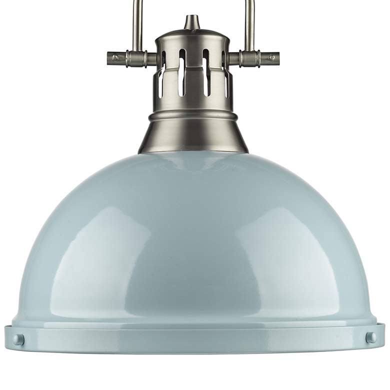 Duncan 14&quot; Wide Pewter and Seafoam Pendant Light with Chain more views