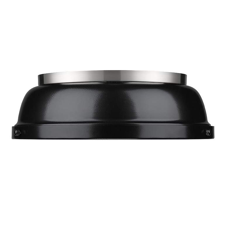 Image 2 Duncan 14" Wide Pewter Ceiling Light with Black Shade more views