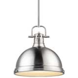 Duncan 14&quot; Wide Pewter Pendant Light with Rod