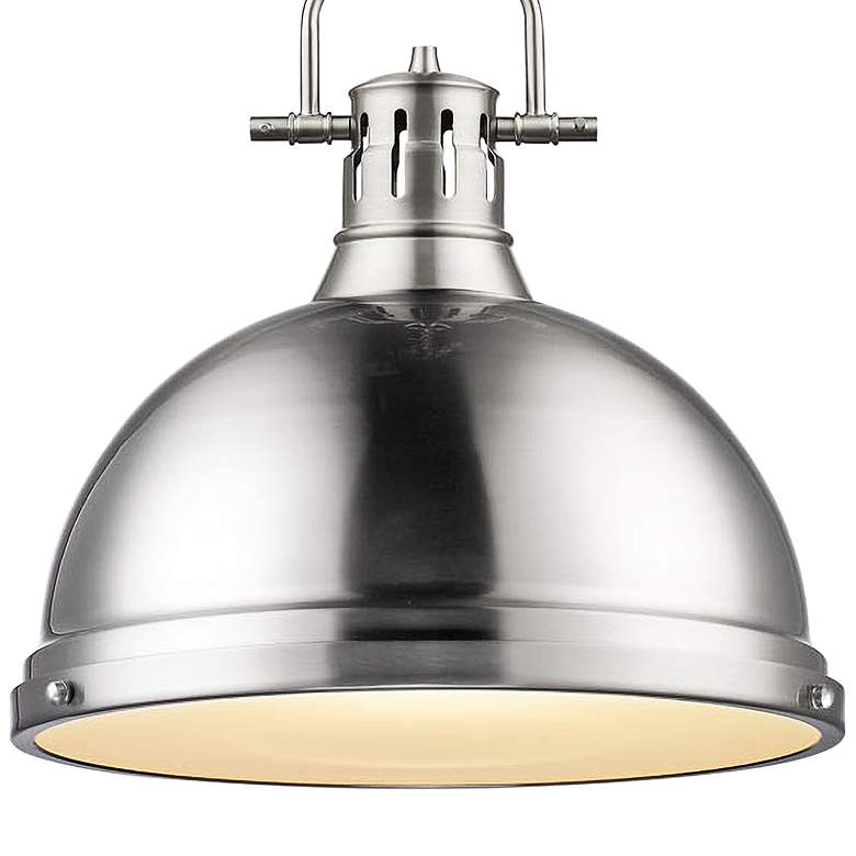 Image 3 Duncan 14" Wide Pewter Pendant Light with Rod more views