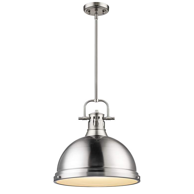 Image 4 Duncan 14" Wide Pewter Pendant Light with Rod more views