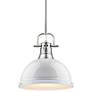 1_Duncan 14" Wide Pewter Rod Pendant Light with White Shade