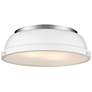 1_Duncan 14" Wide Pewter with Matte White Ceiling Light