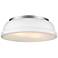 Duncan 14" Wide Pewter with Matte White Ceiling Light