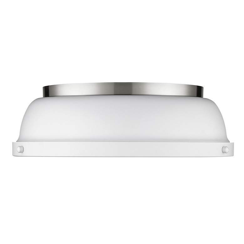 Image 2 Duncan 14" Wide Pewter with Matte White Ceiling Light more views