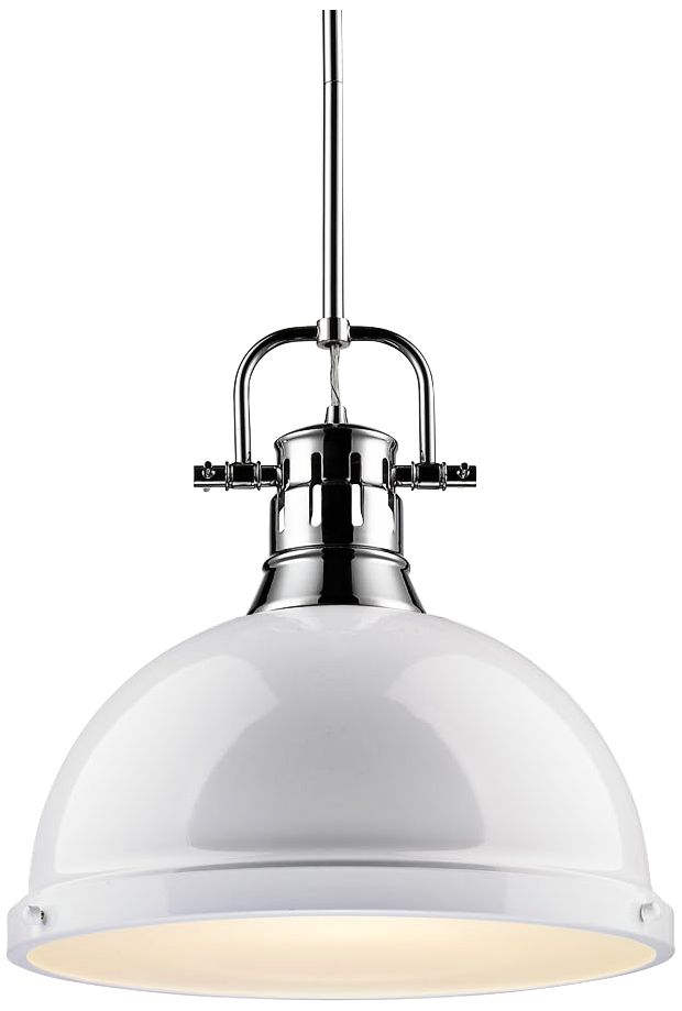 white and chrome pendant light