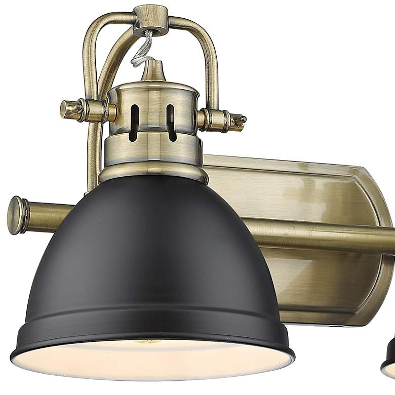 Image 2 Duncan 16 1/2 inch Wide Aged Brass 2-Light Bath Light with Matte Black more views