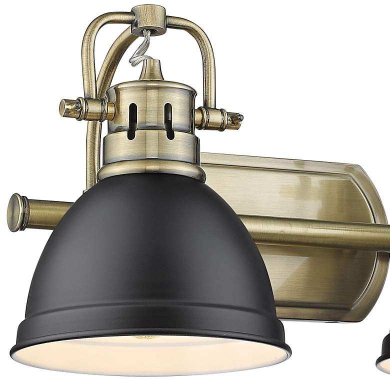Image 2 Duncan 16 1/2" Wide Aged Brass 2-Light Bath Light with Matte Black more views