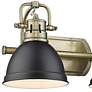 Duncan 16 1/2" Wide Aged Brass 2-Light Bath Light with Matte Black