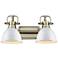 Duncan 16 1/2" Wide Aged Brass 2-Light Bath Light with White