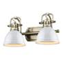 Thumbnail2 of Duncan 16 1/2" Wide Aged Brass 2-Light Bath Light with White more views