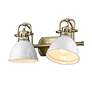 Thumbnail3 of Duncan 16 1/2" Wide Aged Brass 2-Light Bath Light with White more views