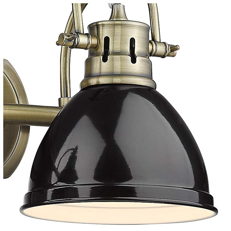 Image 3 Duncan 16 1/2 inch Wide Aged Brass and Black 2-Light Bath Light more views