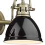 Duncan 16 1/2" Wide Aged Brass and Black 2-Light Bath Light