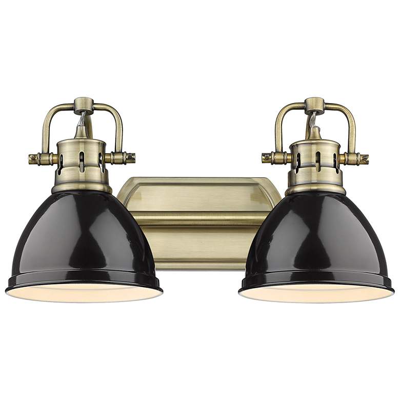 Image 5 Duncan 16 1/2" Wide Aged Brass and Black 2-Light Bath Light more views