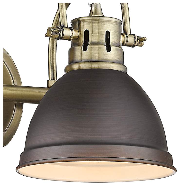 Image 3 Duncan 16 1/2 inch Wide Aged Brass and Bronze 2-Light Bath Light more views