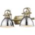 Duncan 16 1/2" Wide Aged Brass and Chrome 2-Light Bath Light