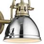 Duncan 16 1/2" Wide Aged Brass and Chrome 2-Light Bath Light
