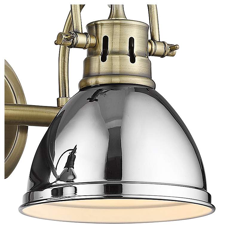 Image 3 Duncan 16 1/2" Wide Aged Brass and Chrome 2-Light Bath Light more views