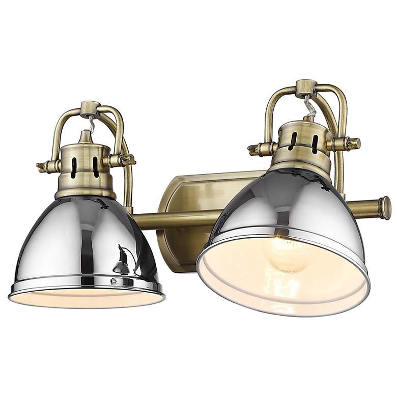 Image 4 Duncan 16 1/2" Wide Aged Brass and Chrome 2-Light Bath Light more views
