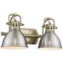 Duncan 16 1/2" Wide Aged Brass and Pewter 2-Light Bath Light