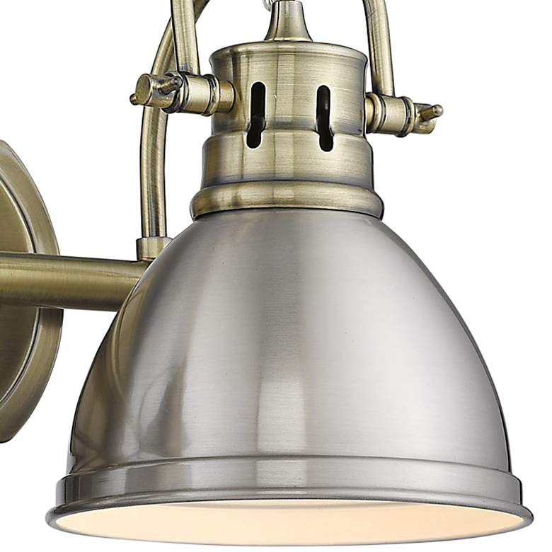 Image 3 Duncan 16 1/2" Wide Aged Brass and Pewter 2-Light Bath Light more views