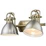 5_Duncan 16 1/2" Wide Aged Brass and Pewter 2-Light Bath Light more views