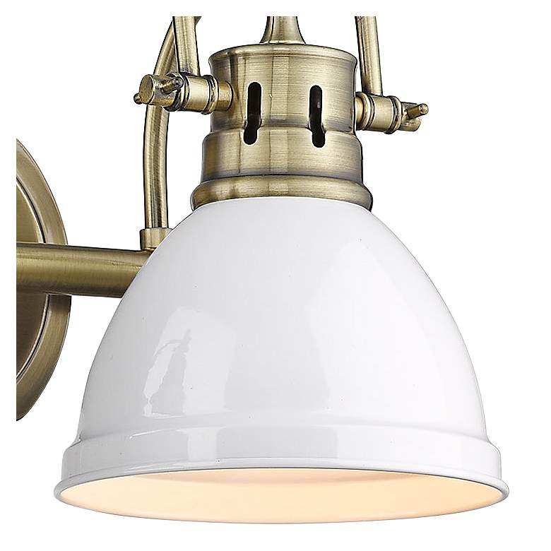 Image 3 Duncan 16 1/2 inch Wide Aged Brass and White  2-Light Bath Light more views