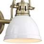 Duncan 16 1/2" Wide Aged Brass and White  2-Light Bath Light