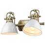 4_Duncan 16 1/2" Wide Aged Brass and White  2-Light Bath Light more views