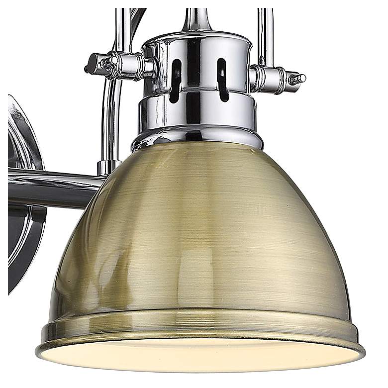 Image 3 Duncan 16 1/2 inch Wide Chrome and Brass 2-Light Bath Light more views