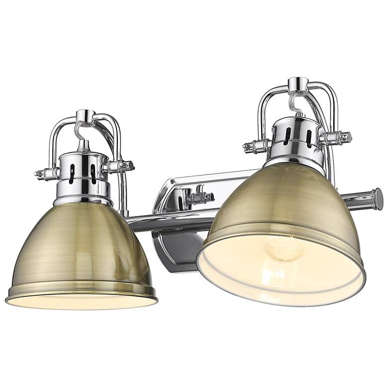 Image 4 Duncan 16 1/2" Wide Chrome and Brass 2-Light Bath Light more views