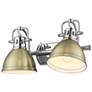 4_Duncan 16 1/2" Wide Chrome and Brass 2-Light Bath Light more views