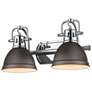 2_Duncan 16 1/2" Wide Chrome and Bronze 2-Light Bath Light