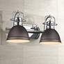 1_Duncan 16 1/2" Wide Chrome and Bronze 2-Light Bath Light
