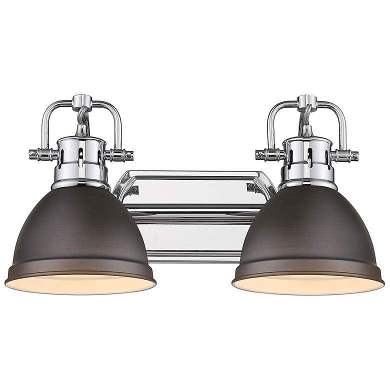 Image 3 Duncan 16 1/2" Wide Chrome and Bronze 2-Light Bath Light more views