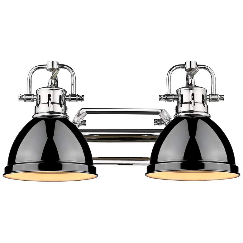 Image 1 Duncan 16 1/2 inch Wide Chrome and Glossy Black 2-Light Bath Light