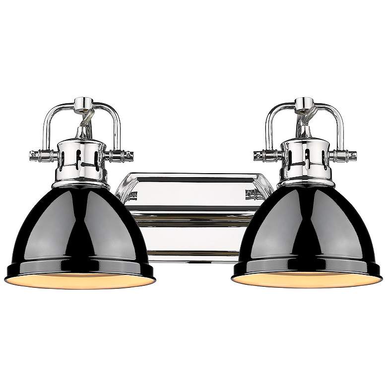 Image 1 Duncan 16 1/2" Wide Chrome and Glossy Black 2-Light Bath Light