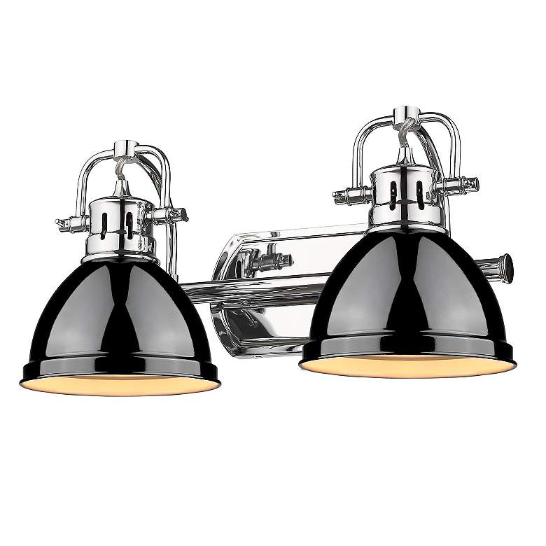 Image 2 Duncan 16 1/2 inch Wide Chrome and Glossy Black 2-Light Bath Light more views