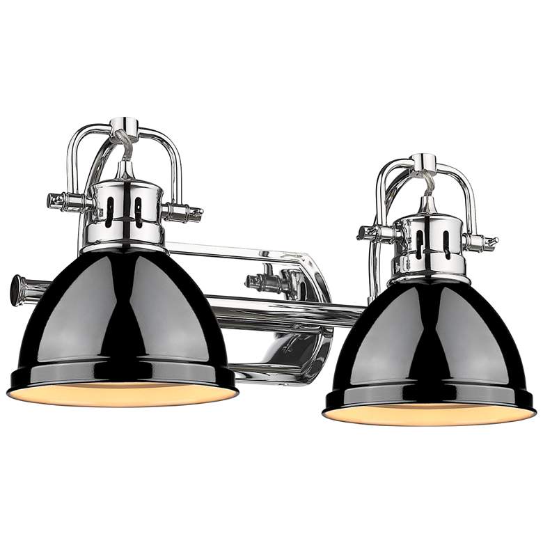 Image 3 Duncan 16 1/2 inch Wide Chrome and Glossy Black 2-Light Bath Light more views