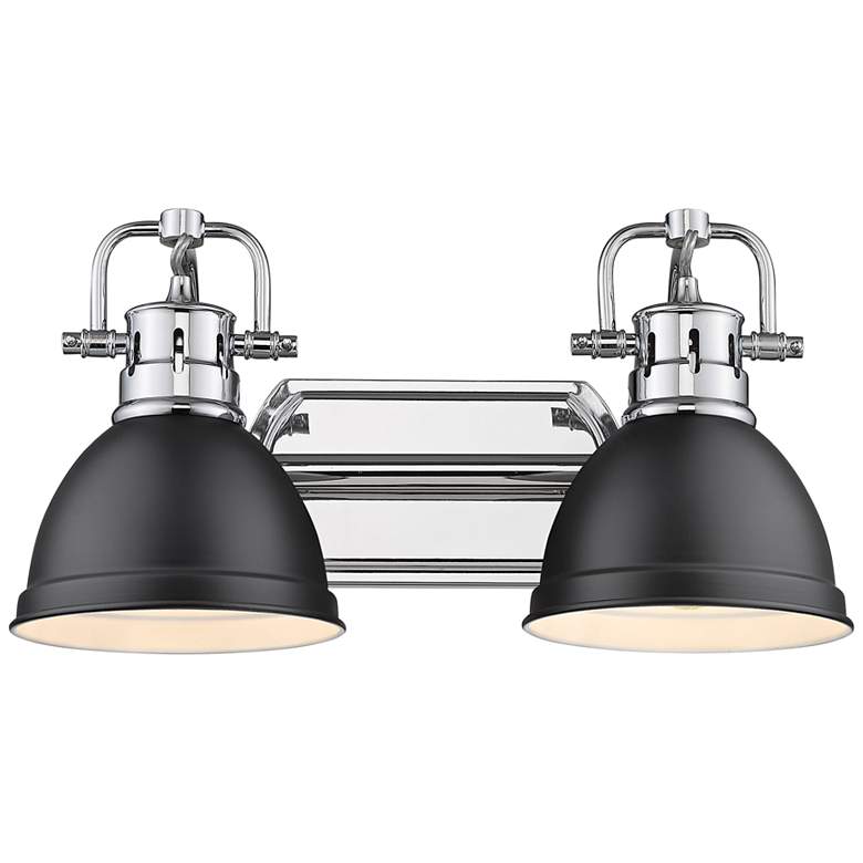 Image 1 Duncan 16 1/2" Wide Chrome and Matte Black 2-Light Bath Light