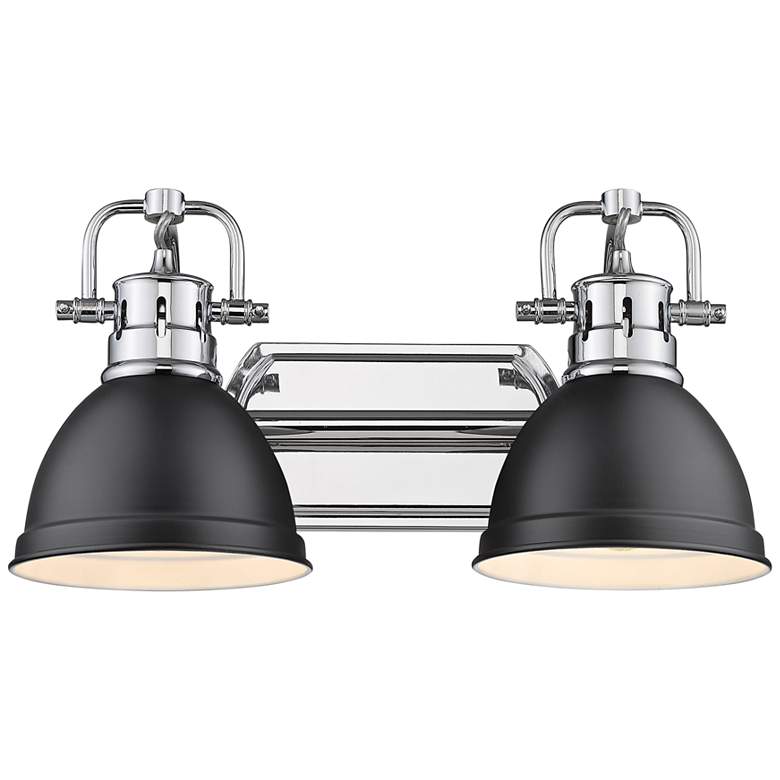 Image 1 Duncan 16 1/2 inch Wide Chrome and Matte Black 2-Light Bath Light