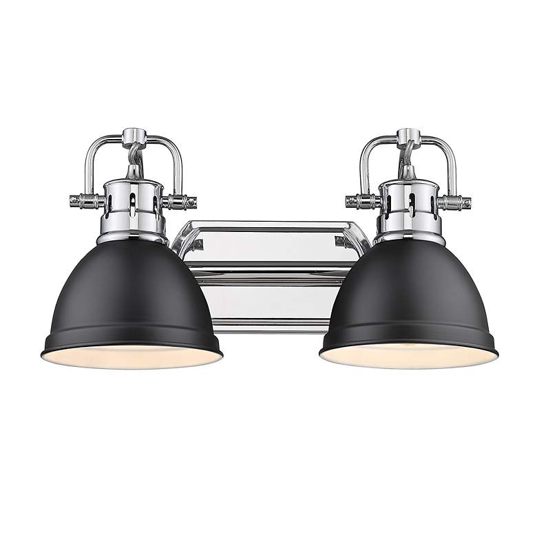 Image 2 Duncan 16 1/2" Wide Chrome and Matte Black 2-Light Bath Light more views
