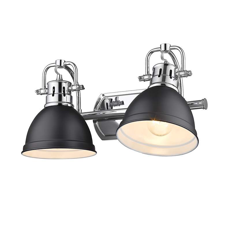 Image 3 Duncan 16 1/2 inch Wide Chrome and Matte Black 2-Light Bath Light more views