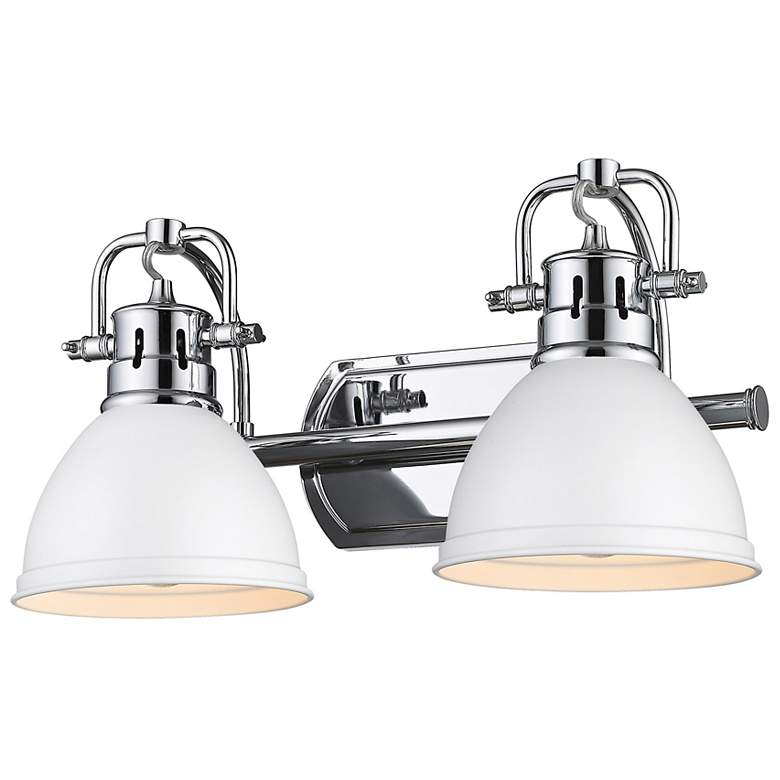 Image 2 Duncan 16 1/2" Wide Chrome and Matte White 2-Light Bath Light